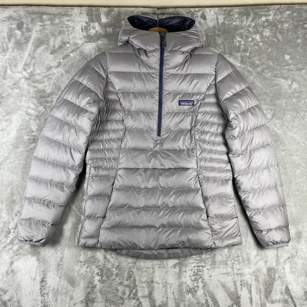 Patagonia Down Sweater Hoody Pullover Women S Gray Anorak Down Puffer 84665